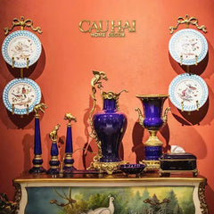 Maison Couture - Bình Hoa Imperium Empire Divin Vase - Column Urn Seraphim – Imperial Cobalt H56x22x29-CẬU HAI HOME DECOR
