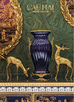 Maison Couture - Bình Hoa Imperium Empire Divin Vase - Column Urn Seraphim – Imperial Cobalt H56x22x29-CẬU HAI HOME DECOR
