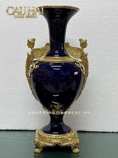 Maison Couture - Bình Hoa Imperium Empire Divin Vase - Column Urn Seraphim – Imperial Cobalt H56x22x29-CẬU HAI HOME DECOR