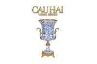 Maison Couture - Bình Hoa Imperium Empire Divine Vase - Indochine Revival Floréal Bleu Urn H40x28x23-CẬU HAI HOME DECOR