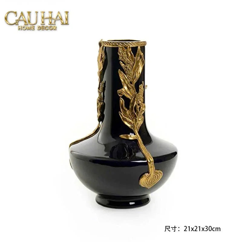Maison Couture - Bình Hoa Imperium Empire Divine Vase - Laurel Amphora Miniature – Imperial Cobalt 30x21x21-CẬU HAI HOME DECOR