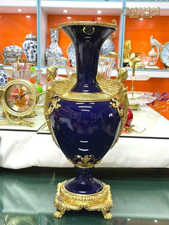 Maison Couture - Bình Hoa Imperium Empire Divine Vase - Laurel Amphora Miniature – Imperial Cobalt 30x21x21-CẬU HAI HOME DECOR