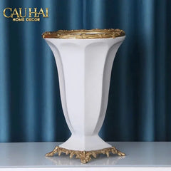 Maison Couture - Bình Hoa Imperium Empire Divine Vase - Papillon Pedestal – D’Ivoire H60x26x26-CẬU HAI HOME DECOR
