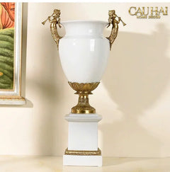 Maison Couture - Bình Hoa Imperium Empire Divine Vase - Papillon Pedestal – D’Ivoire H60x26x26-CẬU HAI HOME DECOR