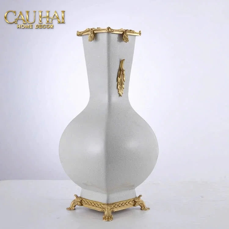 Maison Couture - Bình Hoa Imperium Empire Divine Vase - Papillon Pedestal – D’Ivoire H60x26x26-CẬU HAI HOME DECOR