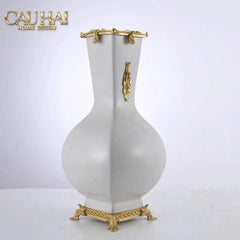 Maison Couture - Bình Hoa Imperium Empire Divine Vase - Papillon Pedestal – D’Ivoire H60x26x26-CẬU HAI HOME DECOR