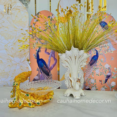Maison Couture - Bình Hoa Khổng Tước Sứ Ngọc Cao Cấp Impérial Paon Empress Fan 33x48-CẬU HAI HOME DECOR