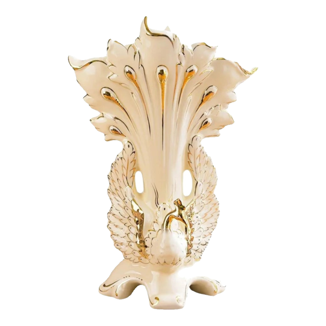 Maison Couture - Bình Hoa Khổng Tước Sứ Ngọc Cao Cấp Impérial Paon Empress Fan 33x48