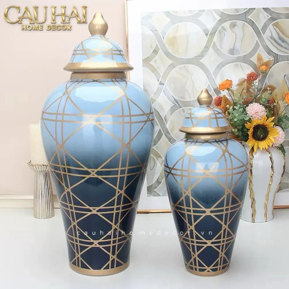 Maison Couture - Bình Hoa Ocean Gradation Cannage Porcelain H65/45-CẬU HAI HOME DECOR