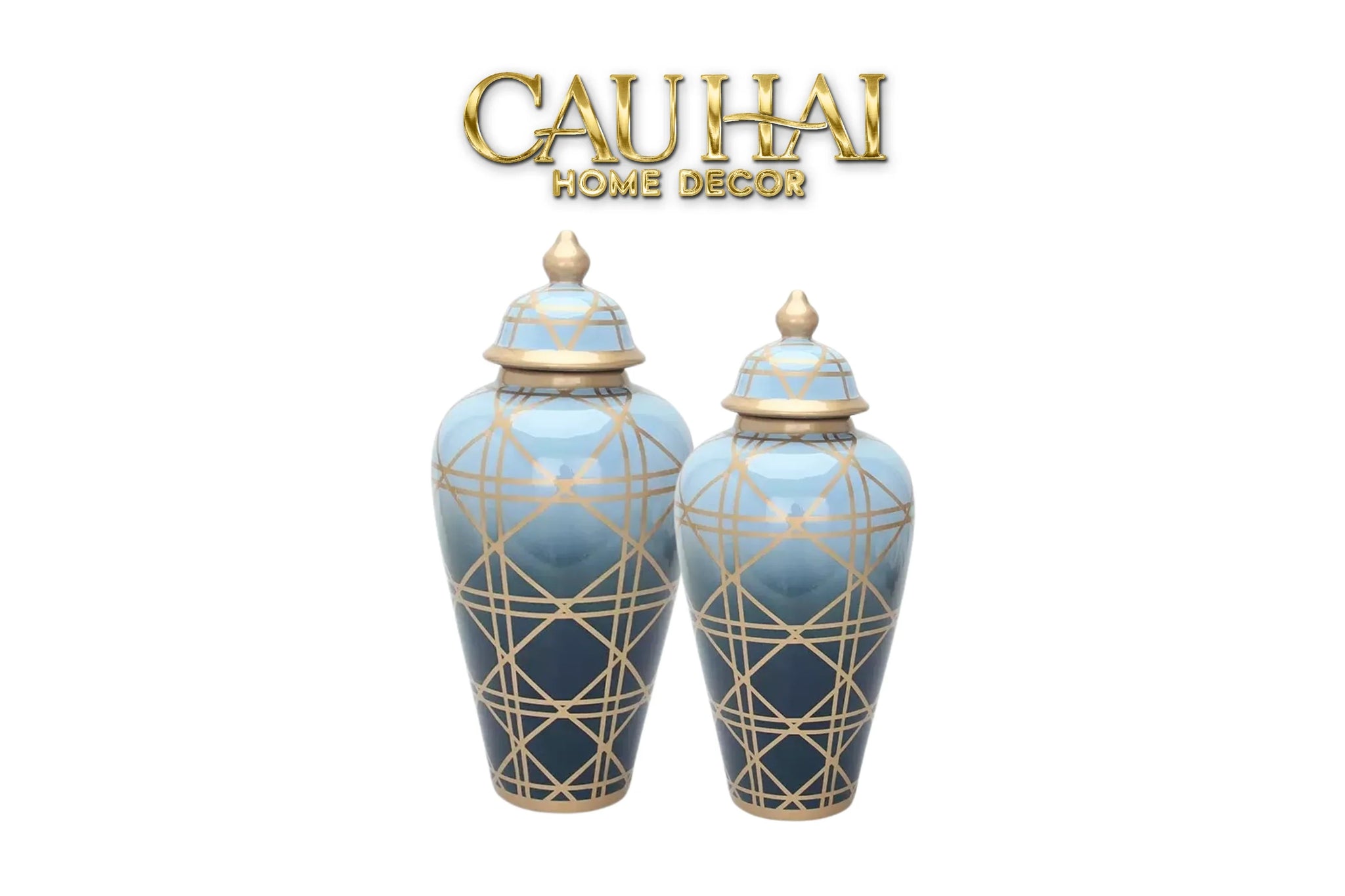 Maison Couture - Bình Hoa Ocean Gradation Cannage Porcelain H65/45-CẬU HAI HOME DECOR