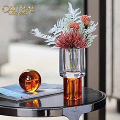 Maison Couture - Bình Hoa Pha Lê Atelier Émeraude Crystal Geometric Vessel 10x19-CẬU HAI HOME DECOR