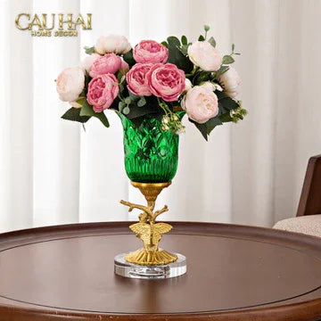 Maison Couture - Bình Hoa Pha Lê Brasson Papillon Emerald H30-BÌNH HOA-CẬU HAI HOME DECOR
