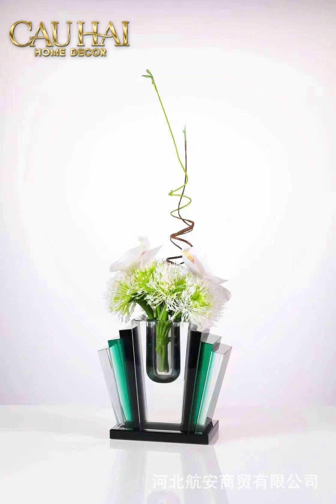 Maison Couture - Bình Hoa Pha Lê Đôi Cánh Nữ Thần Nephthys Winged Émeraude Cristalleries - CẬU HAI HOME DECOR