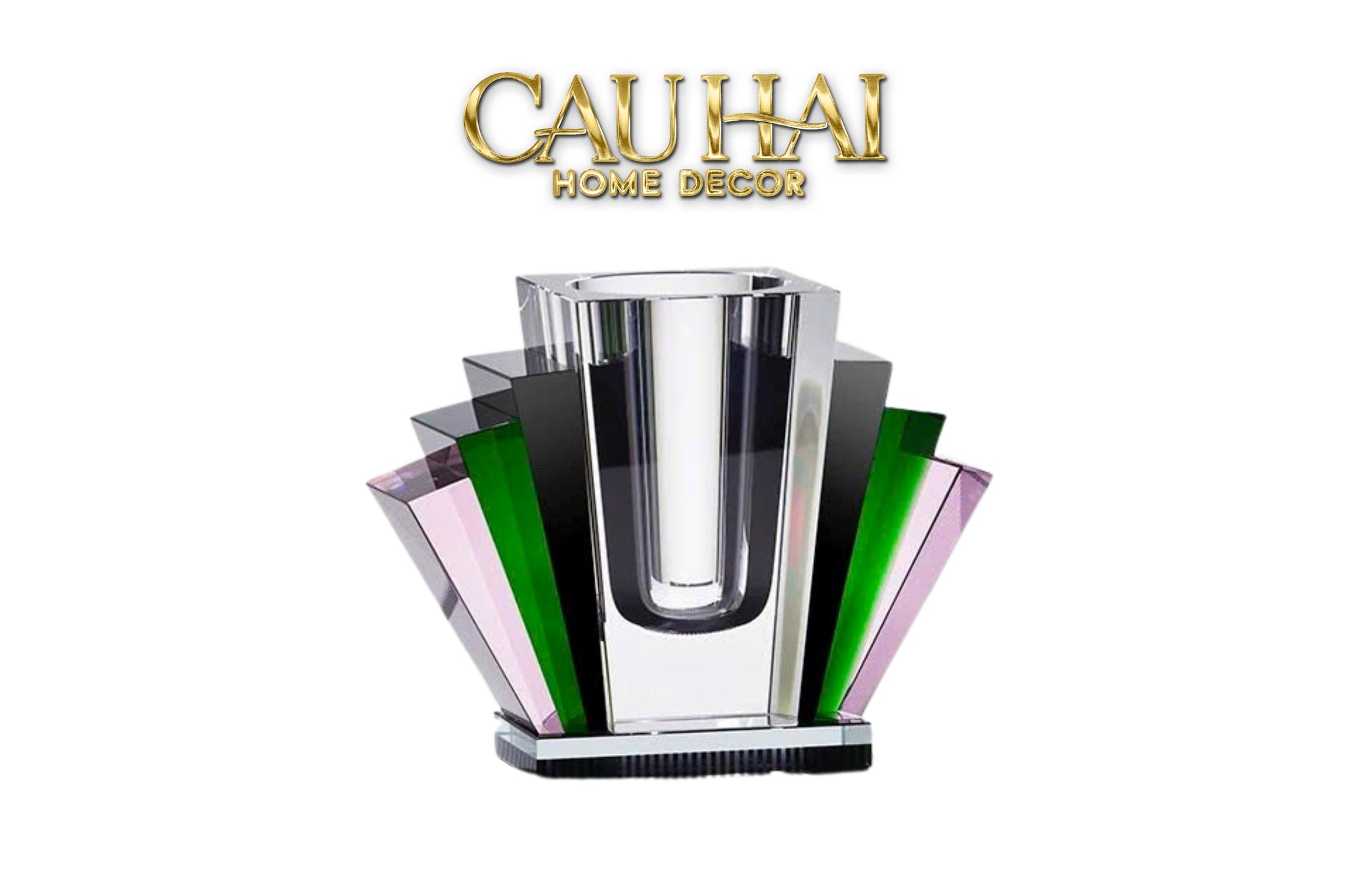 Maison Couture - Bình Hoa Pha Lê Đôi Cánh Nữ Thần Nephthys Winged Émeraude Cristalleries - CẬU HAI HOME DECOR