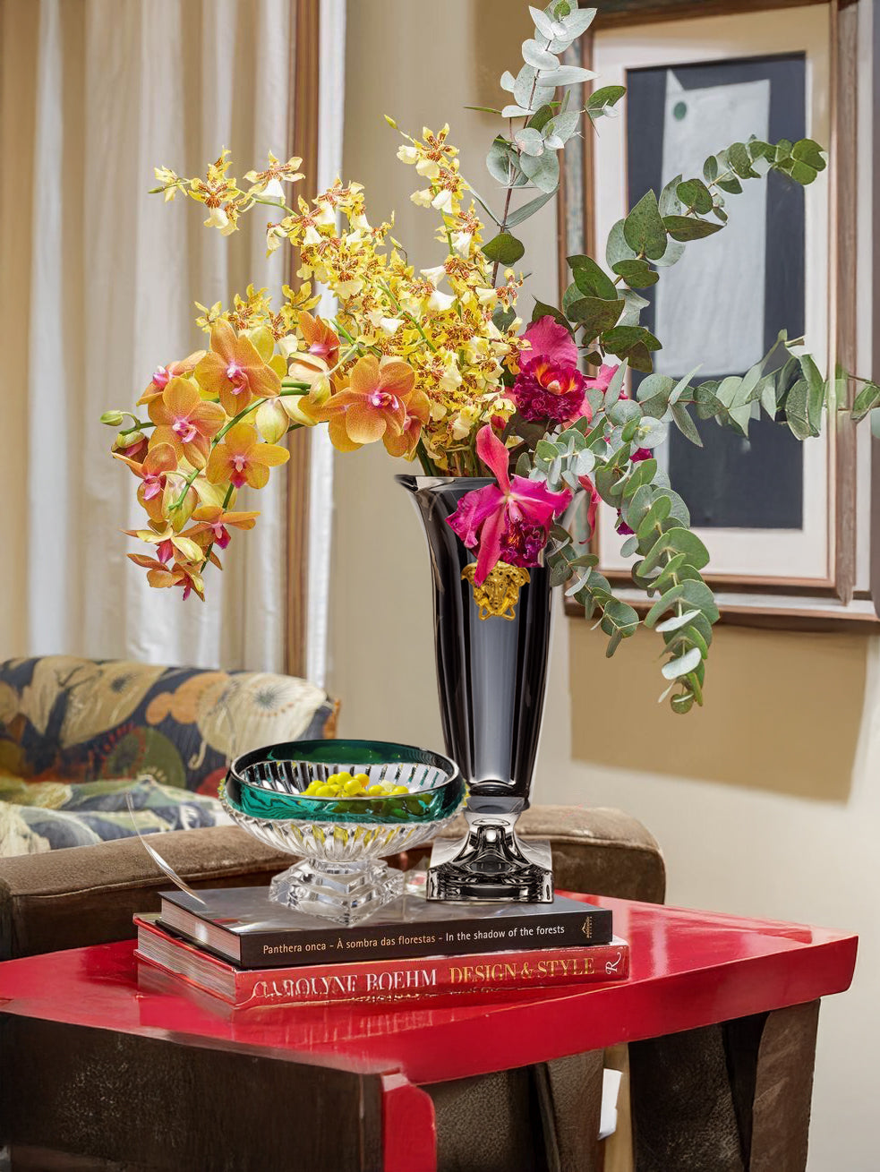 Maison Couture - Bình Hoa Pha Lê L’Atelier Medusa Midnight Goblet Cristallerie Vase 33-CẬU HAI HOME DECOR