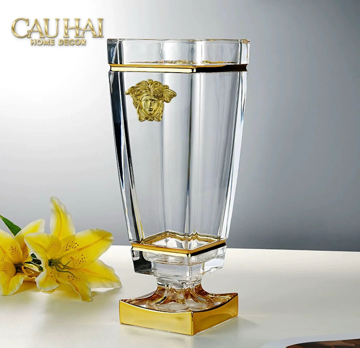 Maison Couture - Bình Hoa Pha Lê V Class Critalleries Obelish Meduse Vase H36x11 M13.5-BÌNH HOA-CẬU HAI HOME DECOR