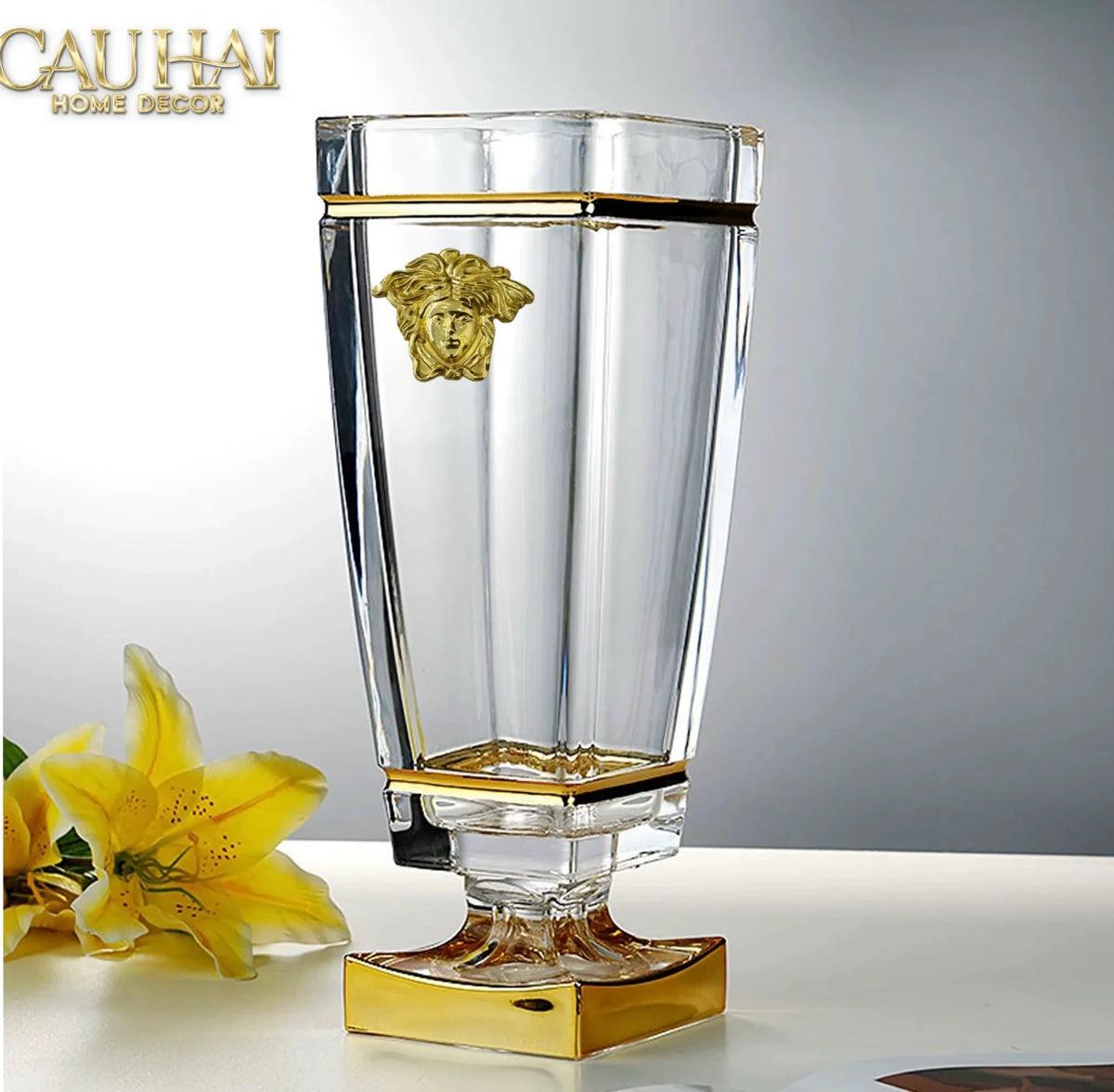 Maison Couture - Bình Hoa Pha Lê V Class Critalleries Obelish Meduse Vase H36x11 M13.5-BÌNH HOA-CẬU HAI HOME DECOR