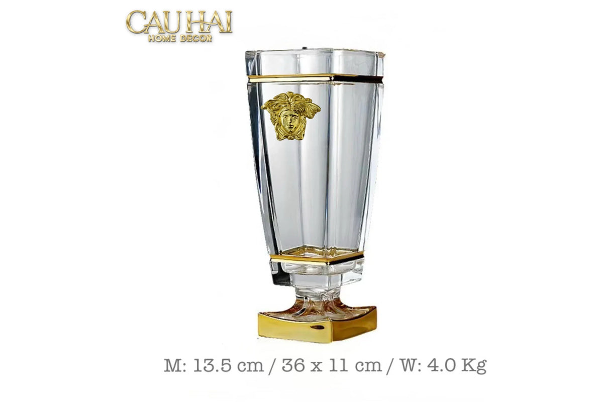 Maison Couture - Bình Hoa Pha Lê V Class Critalleries Obelish Meduse Vase H36x11 M13.5-BÌNH HOA-CẬU HAI HOME DECOR