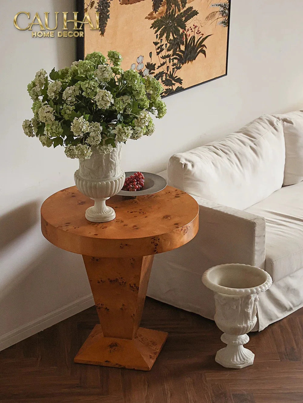 Maison Couture - Bình Hoa Phù Điêu Đá Sa Thạch Giả Ngọc - Amphora Des Dieux Dionysien - Patrimoine H47xM35-CẬU HAI HOME DECOR