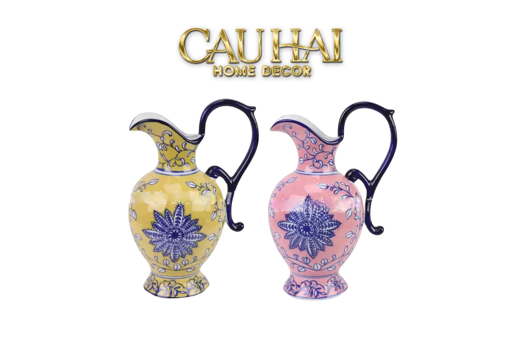 Maison Couture - Bình Hoa Pitcher Form – Fiorenza Duo Lumière Pocerlain Vases-CẬU HAI HOME DECOR