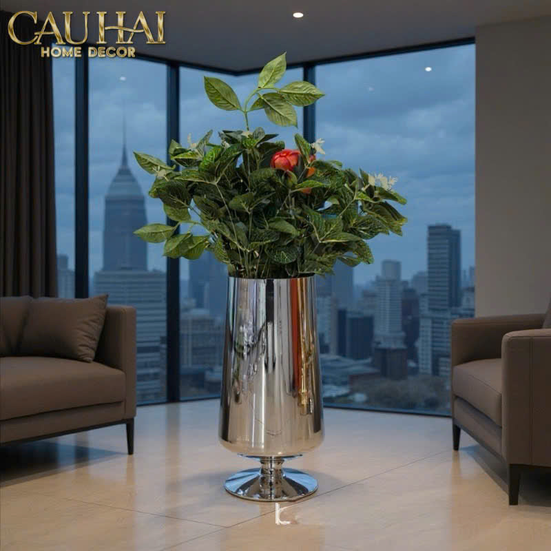 Maison Couture - Bình Hoa Platinum Cristallerie Platinum Elysium. 14x34 - CẬU HAI HOME DECOR