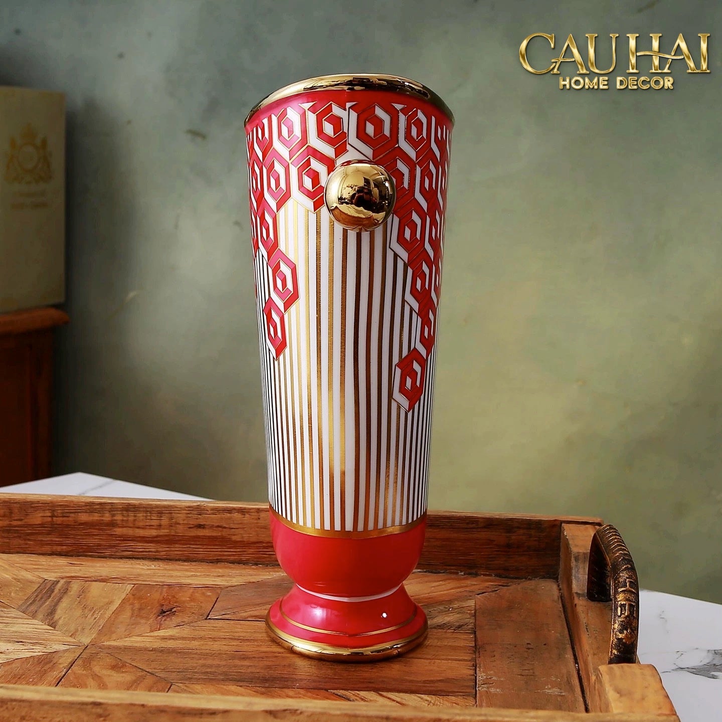 Maison Couture - Bình Hoa Rouge et Or de Bon Augure H28 - CẬU HAI HOME DECOR