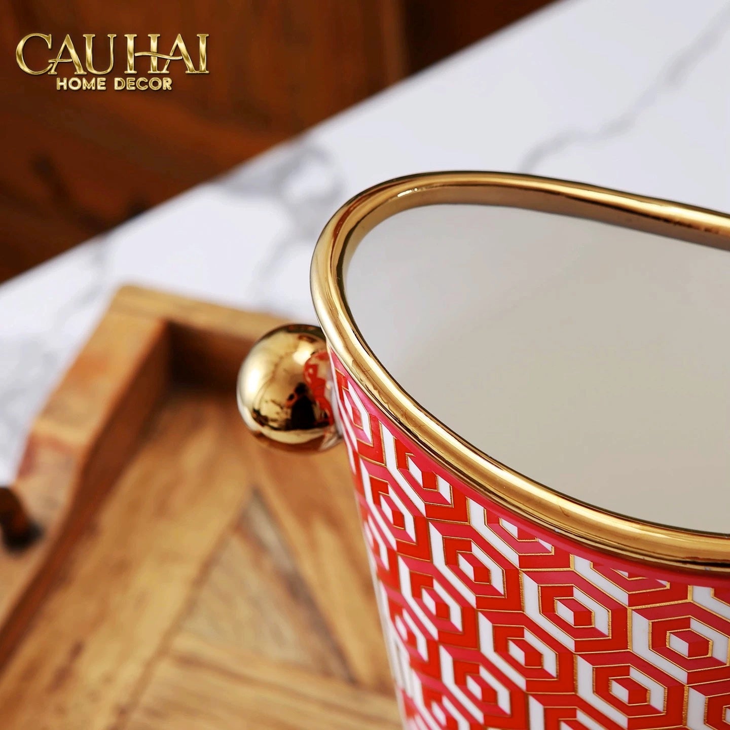 Maison Couture - Bình Hoa Rouge et Or de Bon Augure H28 - CẬU HAI HOME DECOR