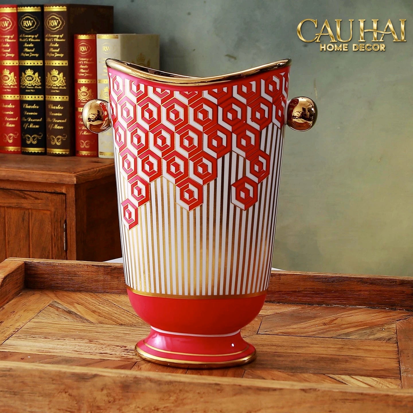 Maison Couture - Bình Hoa Rouge et Or de Bon Augure H28 - CẬU HAI HOME DECOR