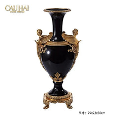 Maison Couture – Bình Hoa Sứ Đồng Imperium Empire Amphora Of Dionysus - Barocco Divine Vase H52-CẬU HAI HOME DECOR