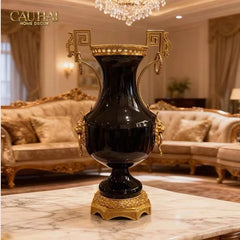 Maison Couture – Bình Hoa Sứ Đồng Imperium Empire Amphora Of Dionysus - Barocco Divine Vase H52-CẬU HAI HOME DECOR