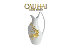 Maison Couture - Bình Hoa Sứ Trắng Orchidée d’Or Vase Éwer H34-CẬU HAI HOME DECOR