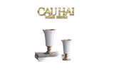 Maison Couture - Bình Hoa Sứ Trắng Venice AB House Manhattan Vibe 11x20-BÌNH HOA-CẬU HAI HOME DECOR