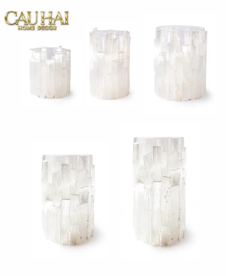 Maison Couture - Bình Hoa Thạch Anh Trắng Elite Quartz Allure Gemstone Vases H30-CẬU HAI HOME DECOR