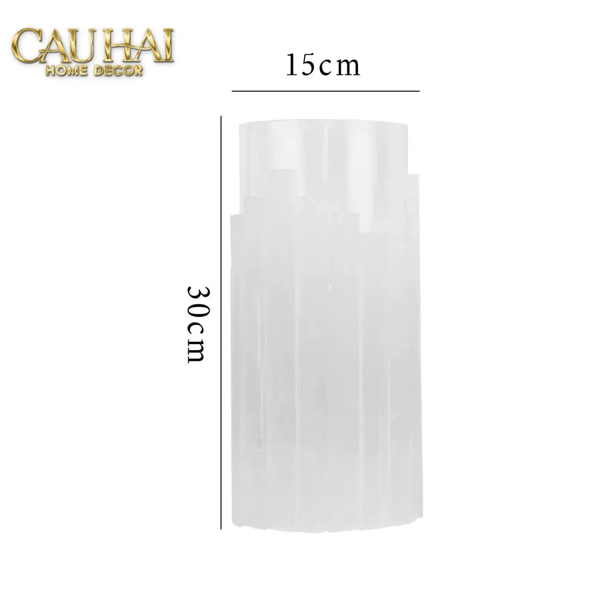 Maison Couture - Bình Hoa Thạch Anh Trắng Elite Quartz Allure Gemstone Vases H30-CẬU HAI HOME DECOR