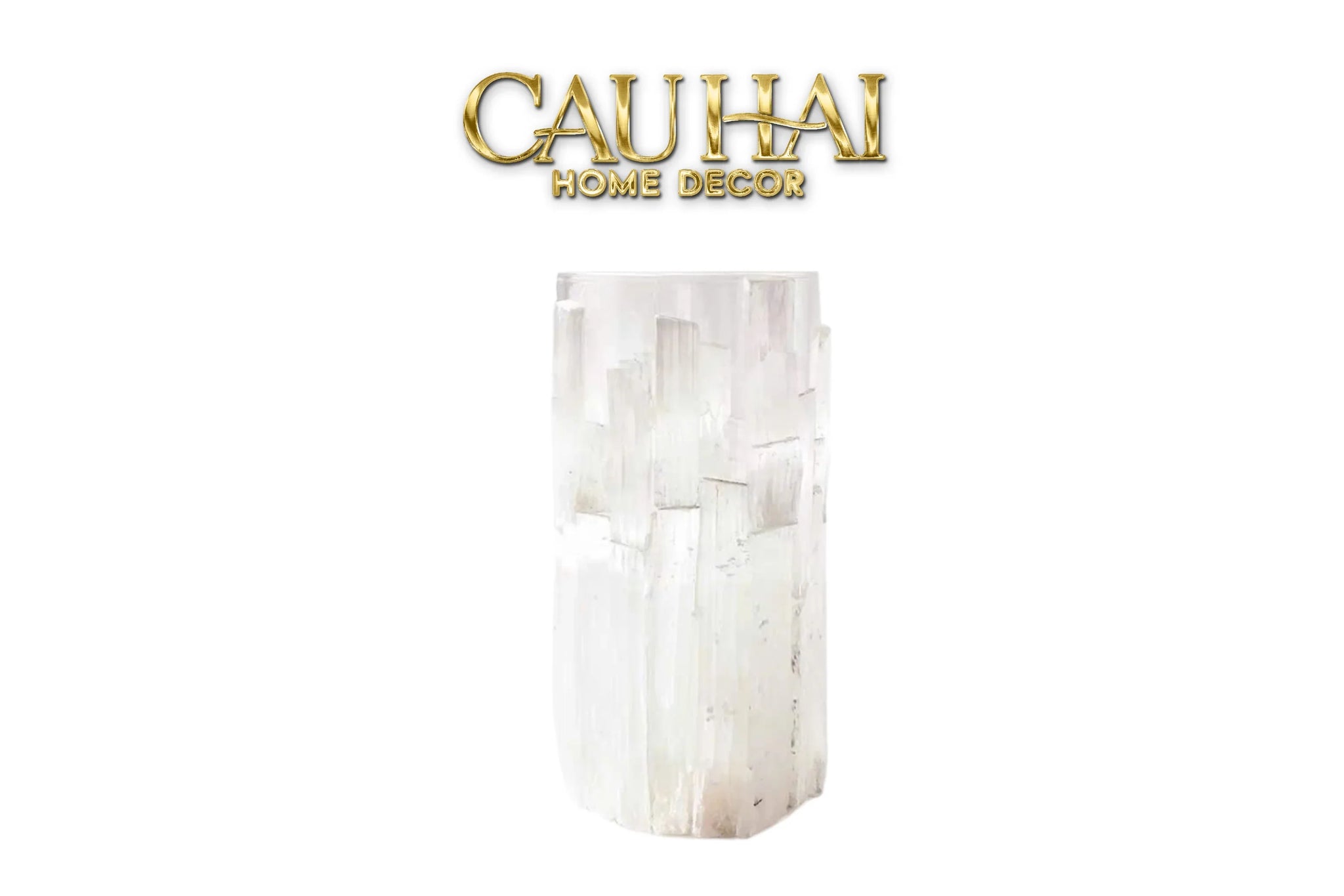 Maison Couture - Bình Hoa Thạch Anh Trắng Elite Quartz Allure Gemstone Vases H30-CẬU HAI HOME DECOR
