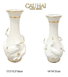 Maison Couture - Bình Hoa Thiên Nga - Odette Impériale Swan Princess Vase H31-CẬU HAI HOME DECOR