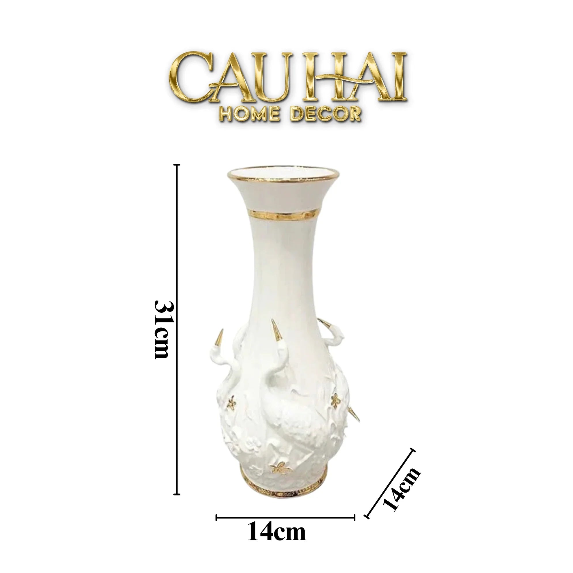 Maison Couture - Bình Hoa Thiên Nga - Odette Impériale Swan Princess Vase H31-CẬU HAI HOME DECOR