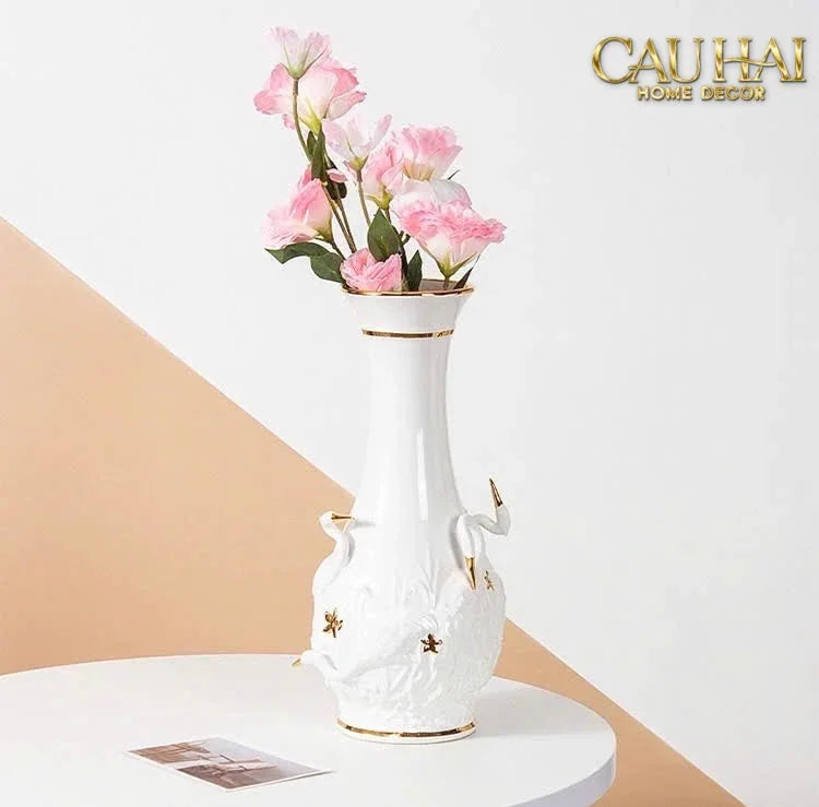 Maison Couture - Bình Hoa Thiên Nga - Odette Impériale Swan Princess Vase H31-CẬU HAI HOME DECOR