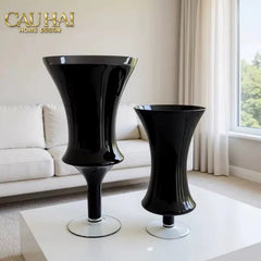 Maison Couture - Bình Hoa Thuỷ Tinh Colonne Noire Lacquered Glaze Vases-CẬU HAI HOME DECOR