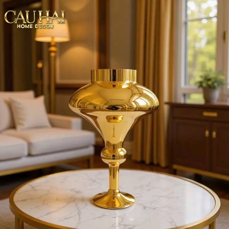 Maison Couture - Bình Hoa Thuỷ Tinh Mạ Vàng Calice d’Or Lacquered 40 - CẬU HAI HOME DECOR