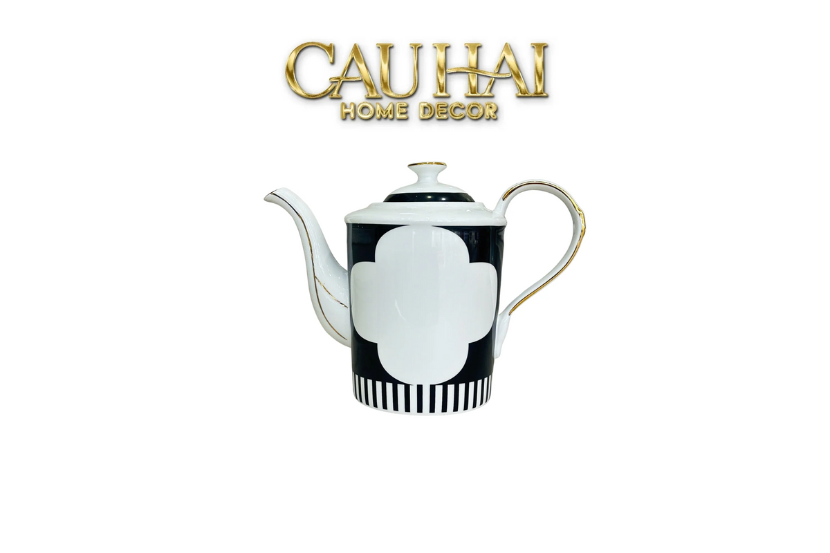Maison Couture - Binh Tra Château Clover Signature - L’Atelier Rayé Tasses & Soucoupes-BỘ BÌNH TRÀ-CẬU HAI HOME DECOR