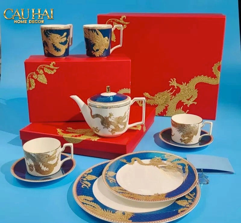 Maison Couture - Bộ Bình Trà Long Phụng Eternal Ascendant Guardian Dou 9Pcs - CẬU HAI HOME DECOR