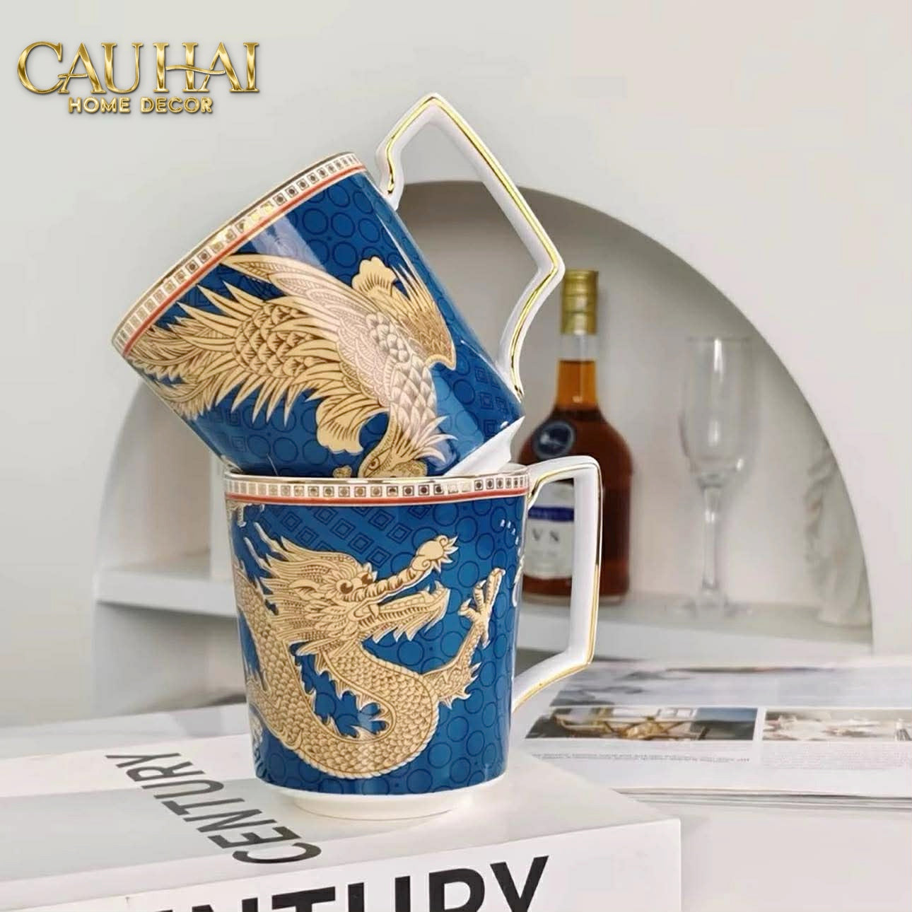 Maison Couture - Bộ Bình Trà Long Phụng Eternal Ascendant Guardian Dou 9Pcs - CẬU HAI HOME DECOR