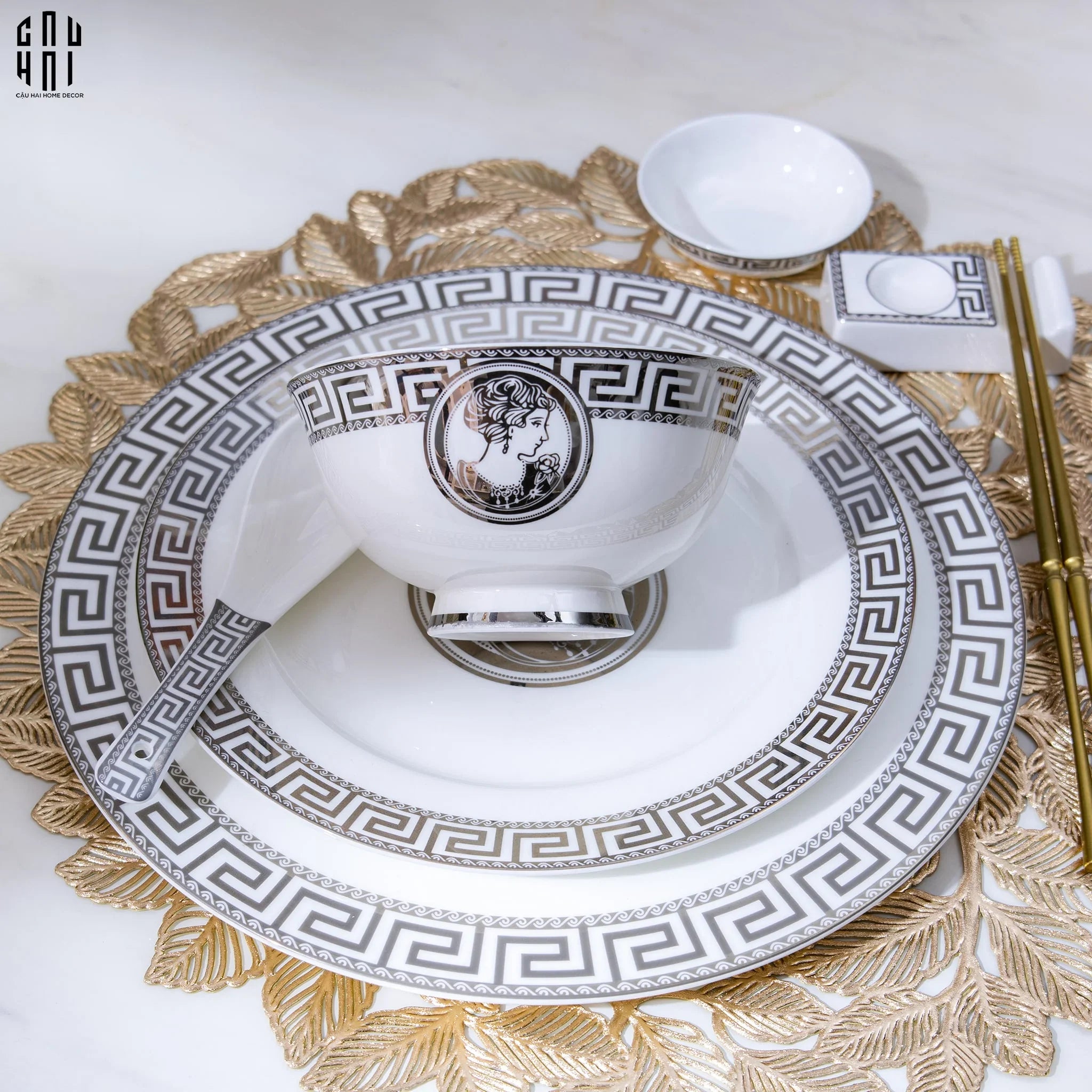 Maison Couture - Bộ Đĩa Âu 1 Người Dinner Set Au Revoir Eleanor 8Pcs-CẬU HAI HOME DECOR