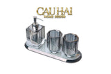 Maison Couture - Bộ Phụ Kiện Nhà Tắm Cristalleries Facette Graphite 4 Pcs-Set nhà tắm bathroom vanities-CẬU HAI HOME DECOR