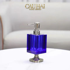 Maison Couture – Chai Kit Lotion Deepsea Blue Cristalleries Cube Impérial Vanities 8.5x7x19.5 220Ml-CẬU HAI HOME DECOR