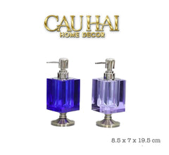 Maison Couture – Chai Kit Lotion Deepsea Blue Cristalleries Cube Impérial Vanities 8.5x7x19.5 220Ml-CẬU HAI HOME DECOR