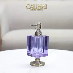 Maison Couture – Chai Kit Lotion Deepsea Blue Cristalleries Cube Impérial Vanities 8.5x7x19.5 220Ml-CẬU HAI HOME DECOR