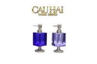 Maison Couture – Chai Kit Lotion Deepsea Blue Cristalleries Cube Impérial Vanities 8.5x7x19.5 220Ml-CẬU HAI HOME DECOR