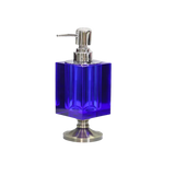 Maison Couture – Chai Kit Lotion Deepsea Blue Cristalleries Cube Impérial Vanities 8.5x7x19.5 220Ml-PHỤ KIỆN NHÀ TẮM-Đối tác tại Trung Quốc theo từng đơn đặt hàng-DEEP SEA BLUE-CẬU HAI HOME DECOR